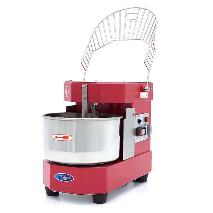 Spiraalkneder - 8 L - 4,5 Kg Deeg - Raspberry Rood