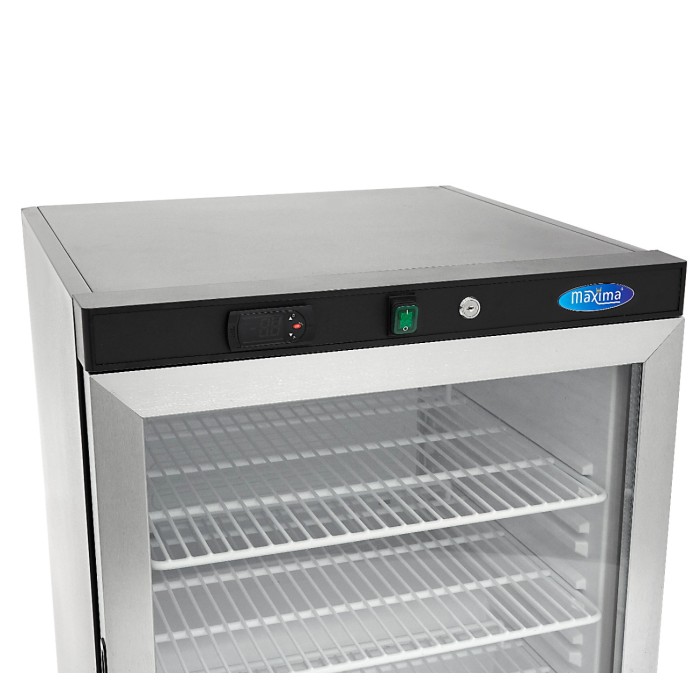 Koelkast - 200 L - Zwart - met Glazen Deur