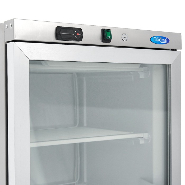 Vrieskast - 400 L - Rvs - met Glazen Deur