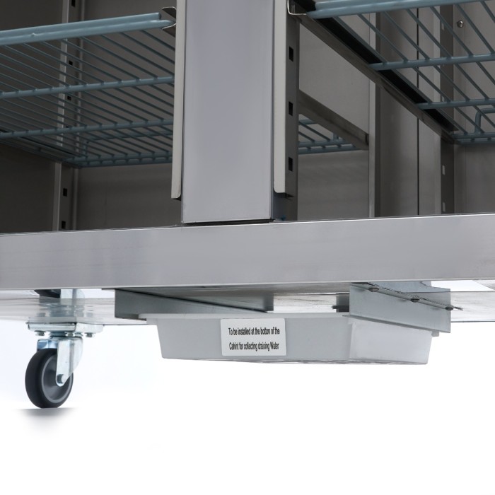 Koelkast - 1200 L - 6 Verstelbare Roosters (2/1 GN) - Rvs - met Glazen Deur