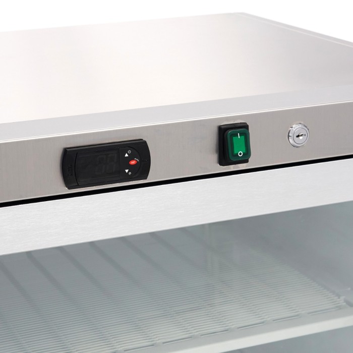 Vrieskast - 200 L - Rvs - met Glazen Deur