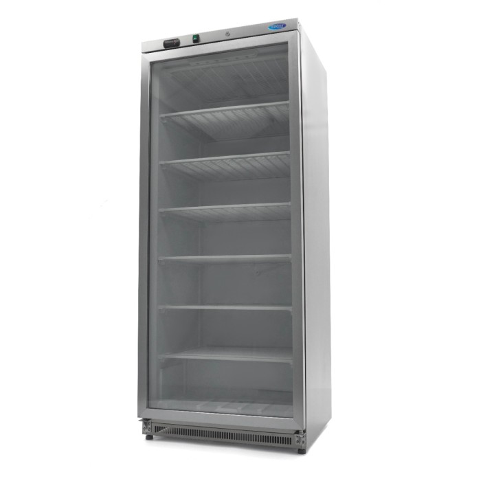 Vrieskast - 600 L - Rvs - met Glazen Deur