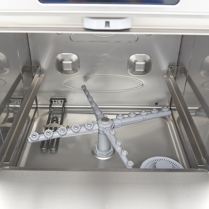Horeca Vaatwasser - 50 x 50 cm - met Afvoer-, Glansspoel- en Zeeppomp - Digitaal Display - 400V