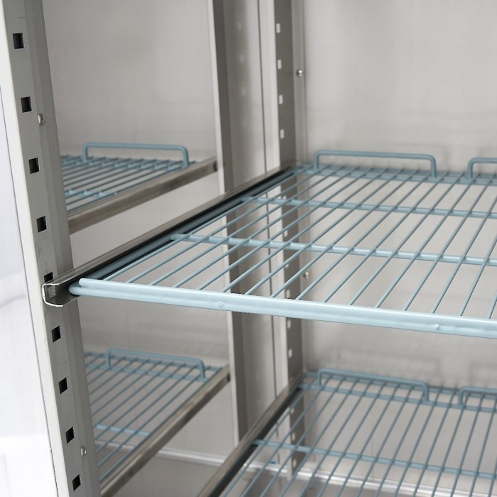 Koelkast - 1200 L - 6 Verstelbare Roosters (2/1 GN) - Rvs - met Glazen Deur