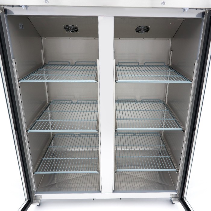 Koelkast - 1200 L - 6 Verstelbare Roosters (2/1 GN) - Rvs - met Glazen Deur
