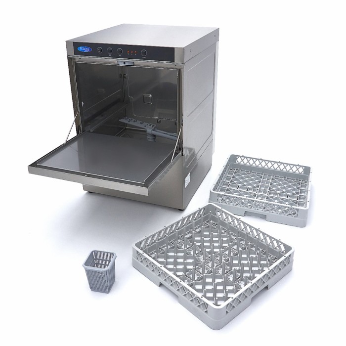 Horeca Vaatwasser - 50 x 50 cm - met Afvoer-, Glansspoel- en Zeeppomp - 400V
