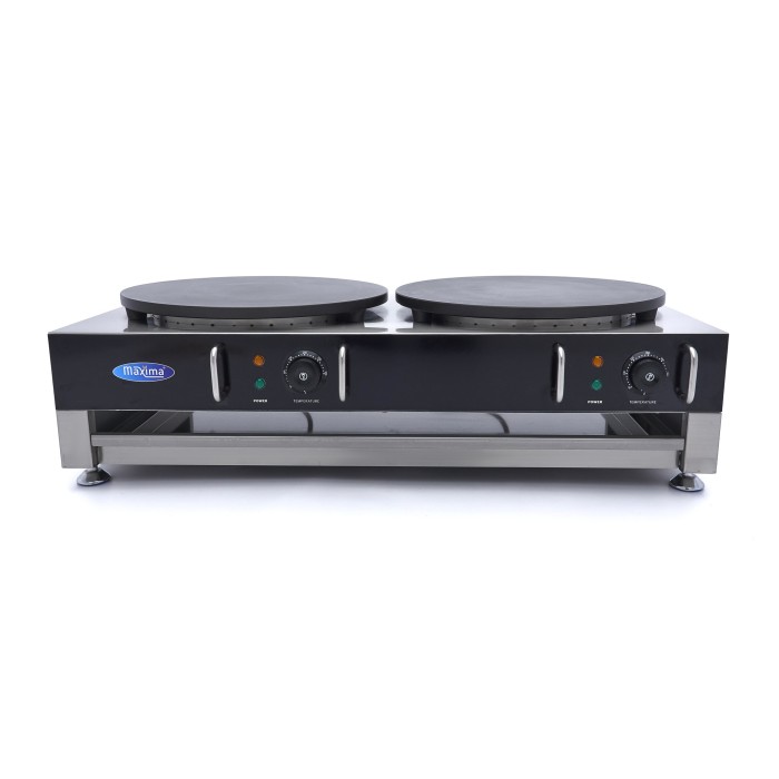 Crepebakplaat - Dubbele Crepes - 2 x 40 cm - incl. Beslagverdeler