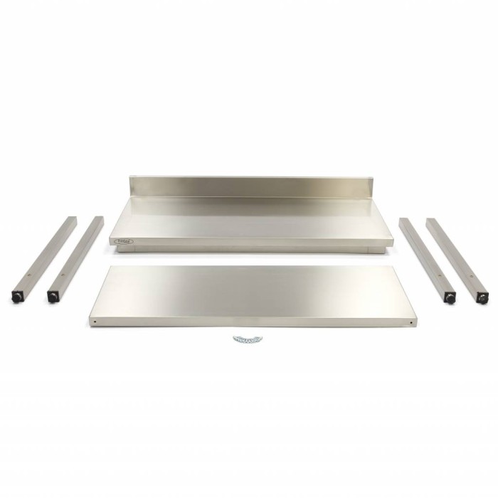 Werktafel rvs - 120 x 60 cm - Verstelbare Hoogte - met Spatrand en Onderschap