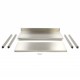 Werktafel rvs - 60 x 60 cm - Verstelbare Hoogte - met Spatrand en Onderschap