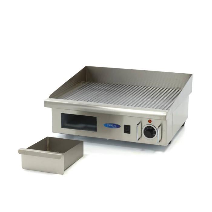 Grillplaat - Gegroefd - 55 cm - incl. Opvangbak