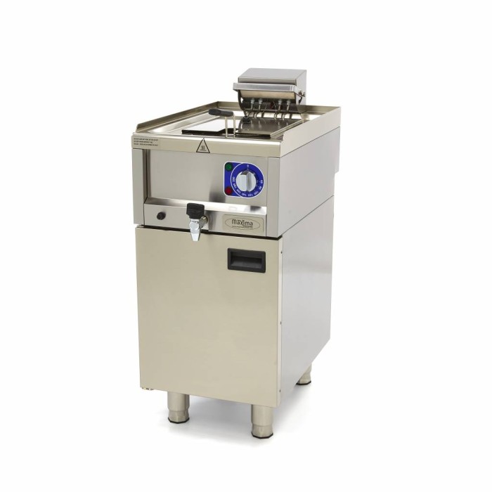 Frituurpan - 10 L - 1 Mand - met Tapkraan - 400V