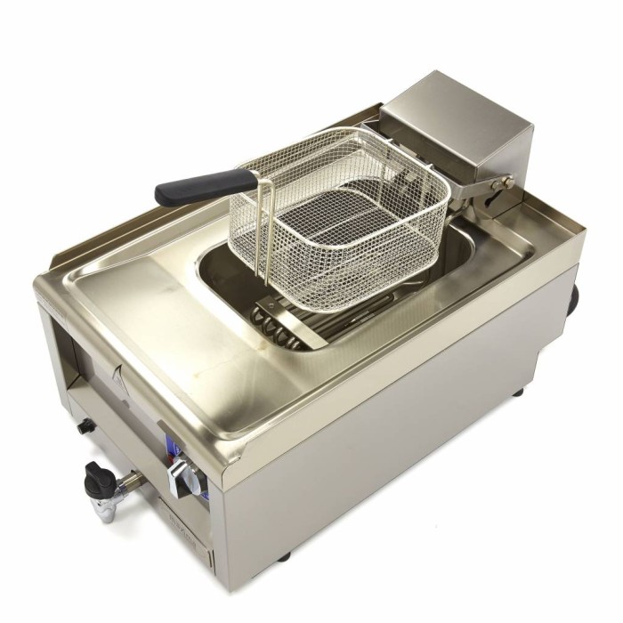 Frituurpan - 10 L - 1 Mand - met Tapkraan - 400V