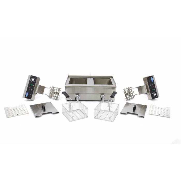 Frituurpan - 2x 16 L - 2 Manden - met Tapkraan