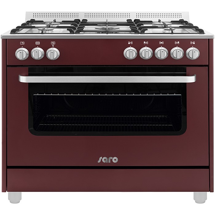 SARO Multifunctioneel  gasfornuis met electrische oven - TS95C61LVI bordeaux