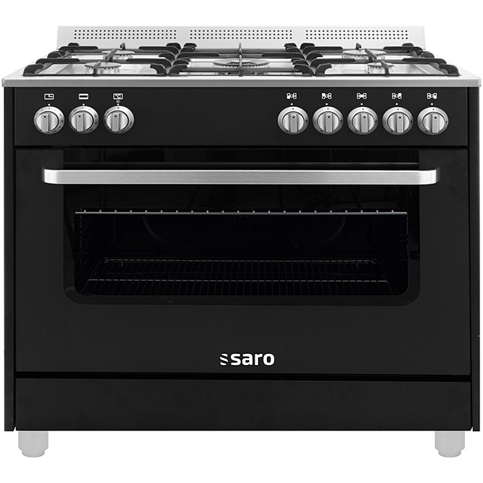 SARO Multifunctioneel  gasfornuis met electrische oven - TS95C61LNE zwart