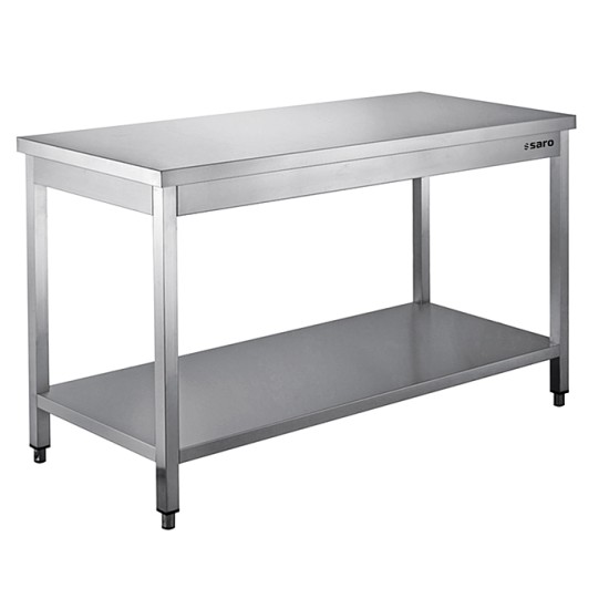 SARO Roestvrijstalen tafel gedemonteerd met legbord - 600 mm diepte 1400 mm