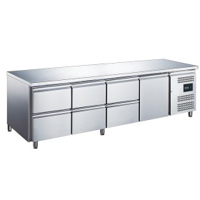 SARO Gekoelde werkbank met 1 deur en 3x set van 2 lades - EGN 4160 TN