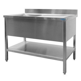 SARO Spoeltafel met 1 wasbak links - 700 mm diepte 2000 mm