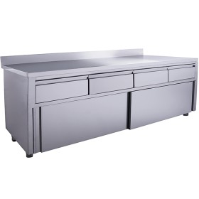 SARO Schuifdeurkast - 4 lades.1800X700mm met Opstaande rand