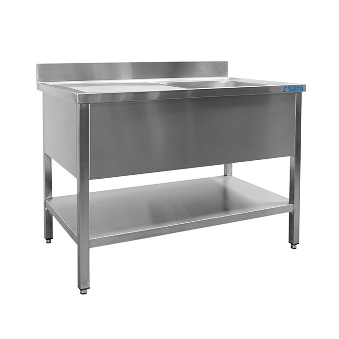 SARO Spoeltafel met 1 wasbak rechts - 700 mm diepte 2000 mm