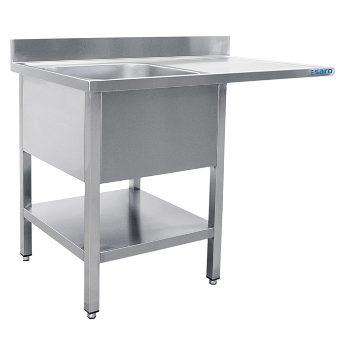 SARO Spoeltafel met 2 wasbakken links - 700 mm diepte 1200 mm