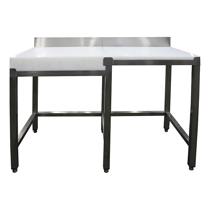 SARO Demontagetafel met hakblok met Opstaande rand 1800x600