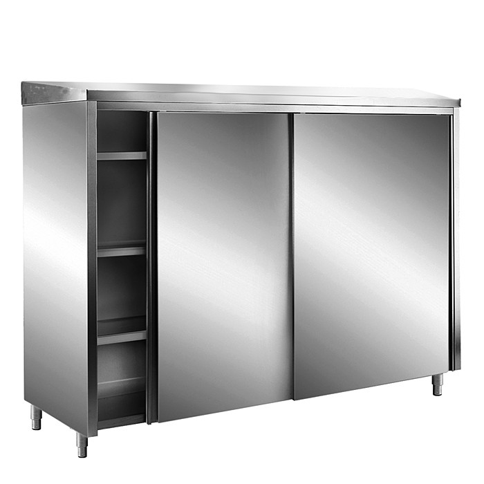 SARO RVS opbergkasten met schuifdeuren AISI 430 schuin dak 1200x600