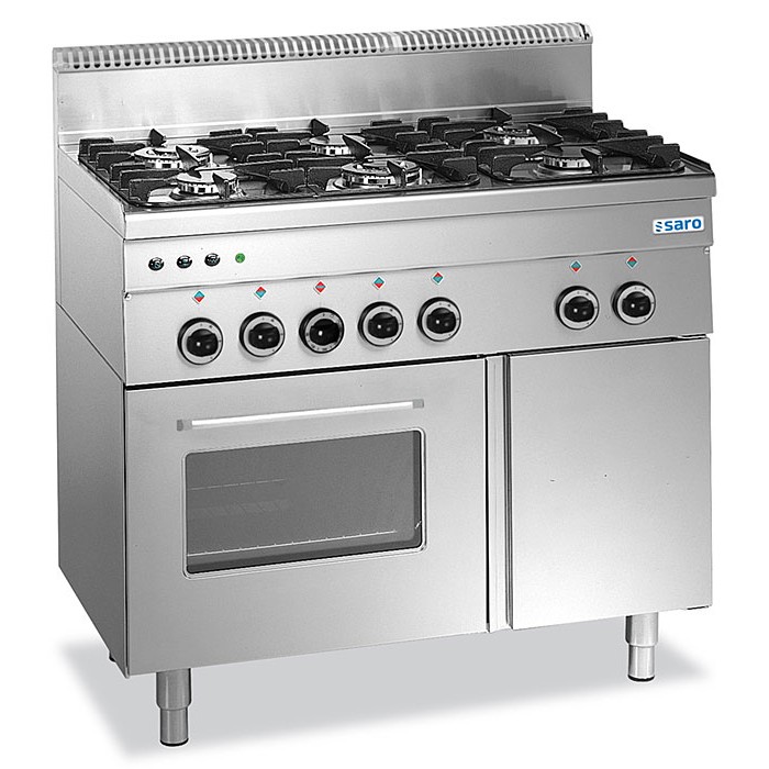 SARO Gasfornuis +Oven+Grill 6 Branders 600 Line, G6SFA6