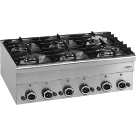 SARO Gasfornuis 6 Branders Tafel 600 Line  G6S6