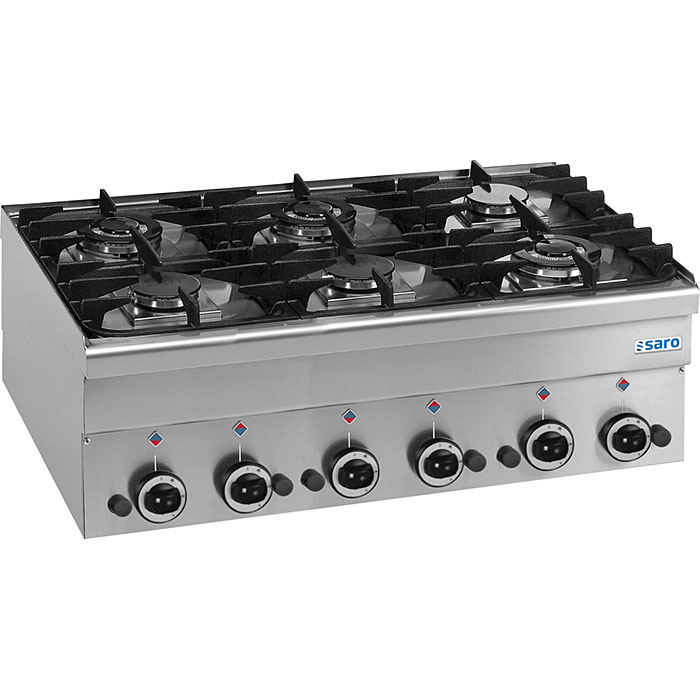 SARO Gasfornuis 6 Branders Tafel 600 Line  G6S6