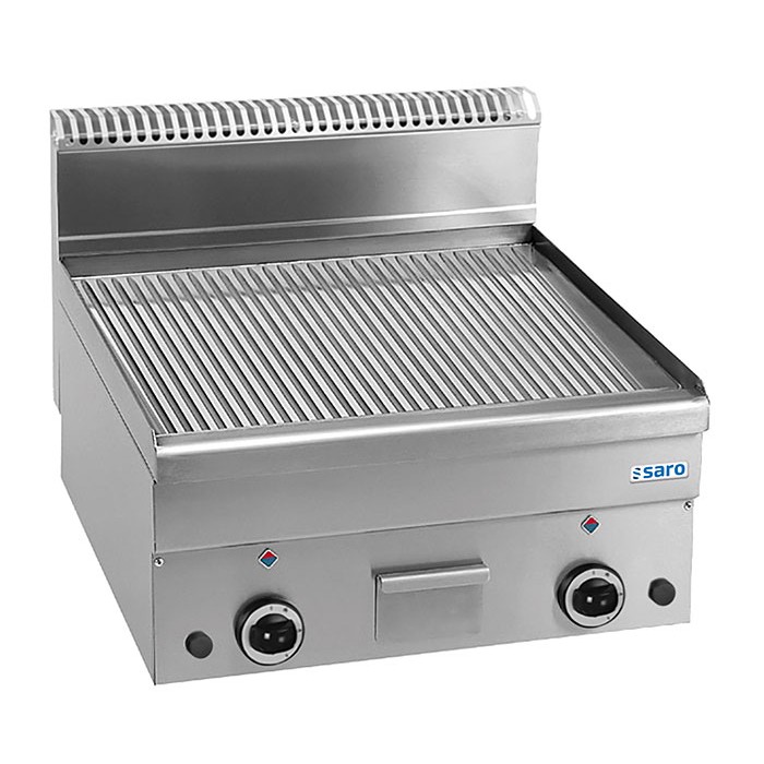SARO Gas Grillplaat Geribbeld, 600x600, GFT66R